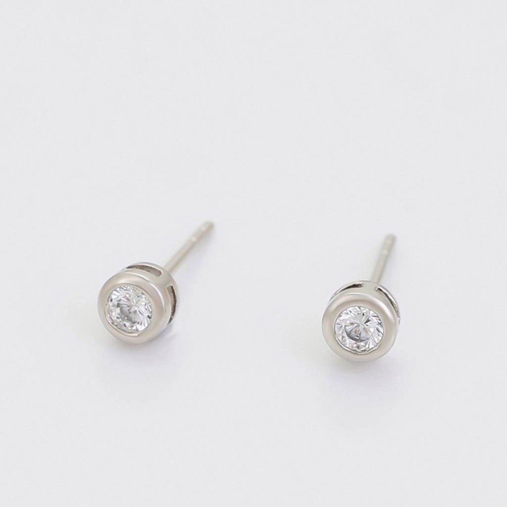 Stud Earrings Platinum Plated Cz Zirconia Luxury Jewelry 16$